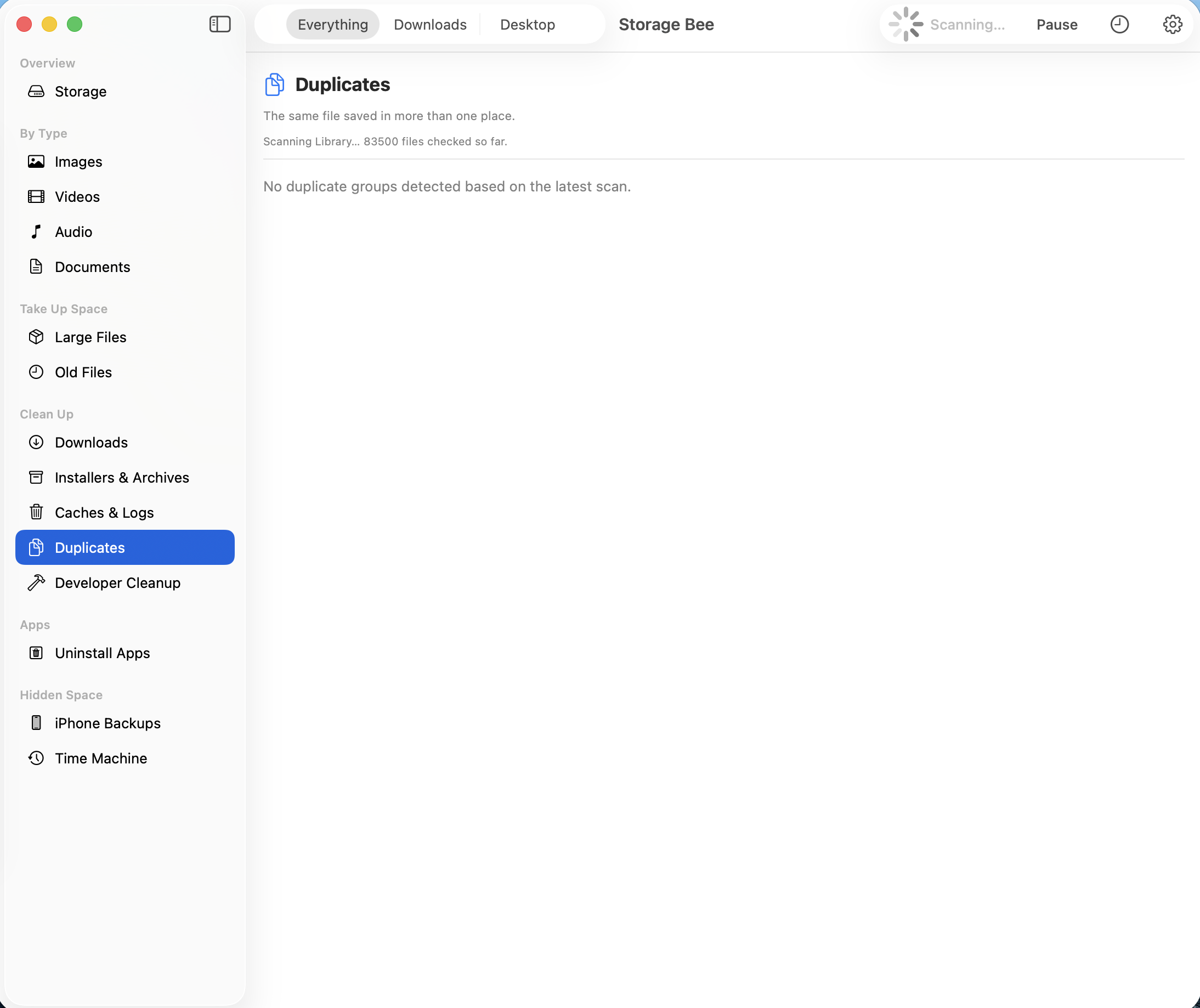 Cleaning duplicate files